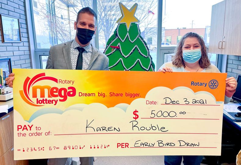 2021 Mega Lottery early bird winner Karen Rouble